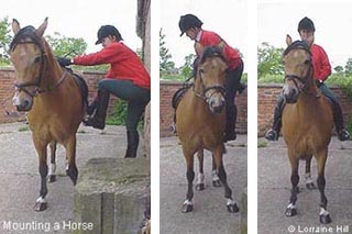mounting a horse mounting a horse